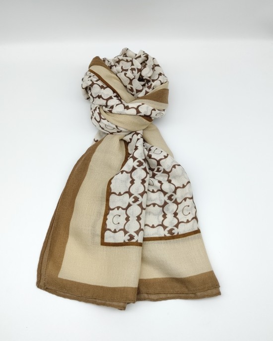 Khaki cotton and linen autumn and winter outerwear shawl